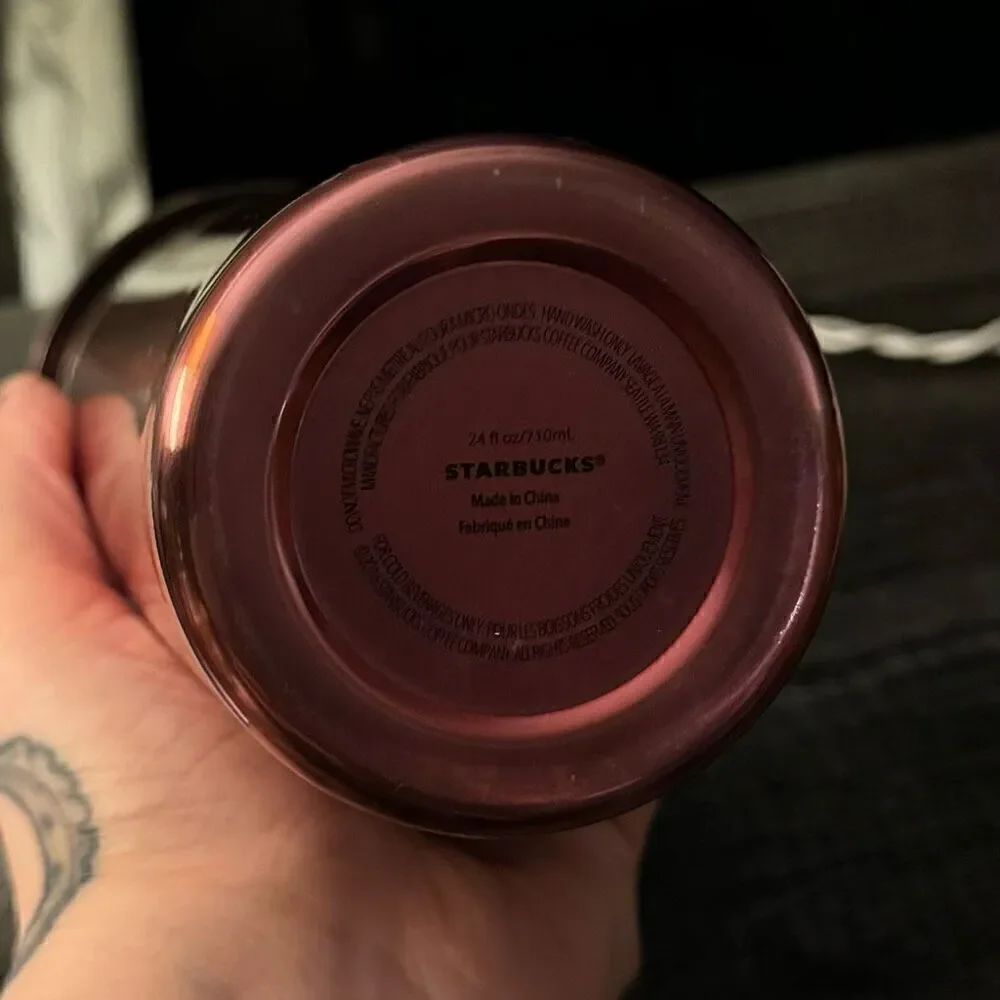 STARBUCKS rare rose gold stainless steel 24oz tumbler